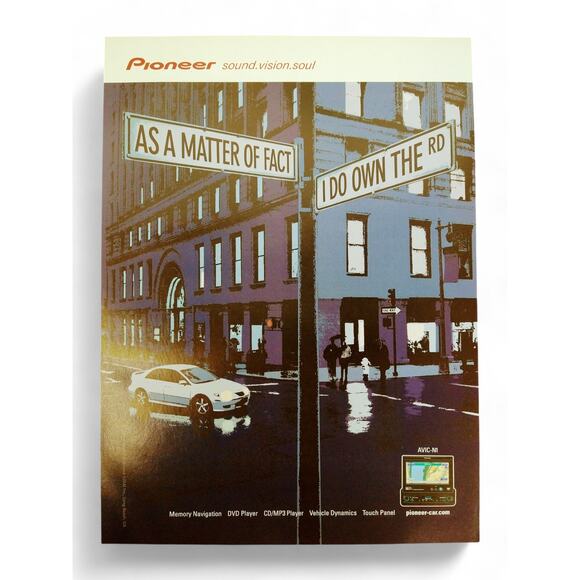 2004 Pioneer AVIC-N1 Print Ad Street Signs Crossroads Matter of Fact Own Road - Picture 1 of 7